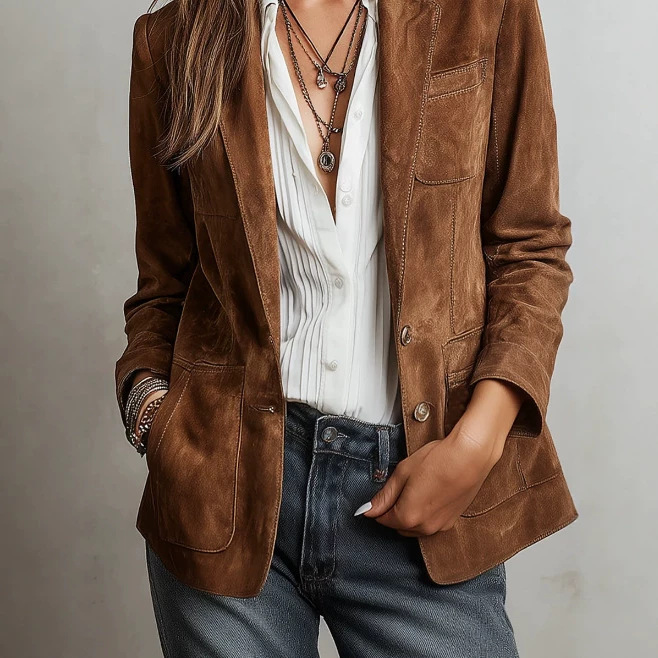 Retro Contrast Stitch Ring Jacket