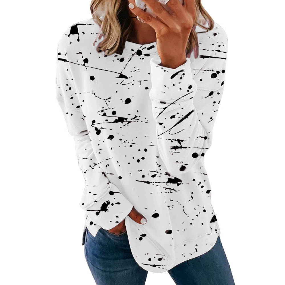 Women's Colorblock Crewneck Long-Sleeve Sweatshirt Loose Fit