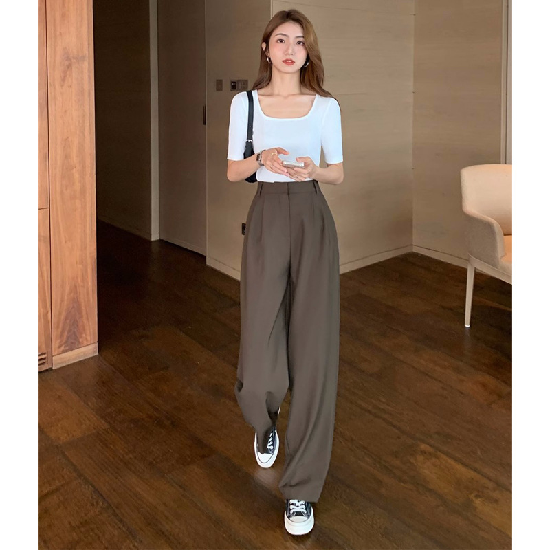 Women's High-Waist Straight-Leg Wide-Leg Dress Pants