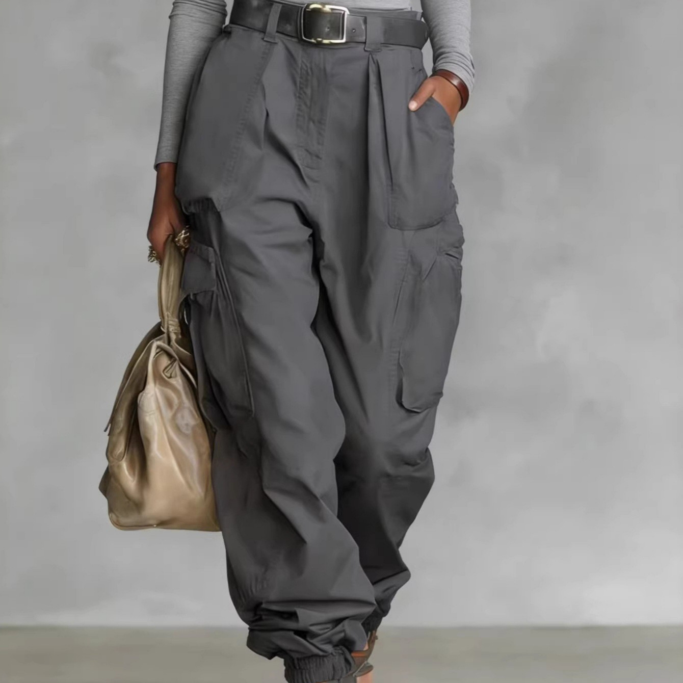 Multi-Pocket Wide-Leg Cargo Pants Streetwear Loose Fit