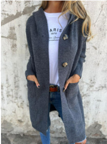 Women's Mid-Length Casual Knit Cardigan Sweater