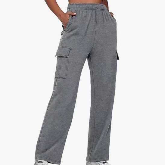 High-Waisted Wide-Leg Cargo Pants for Women, Loose Straight-Leg Casual Trousers