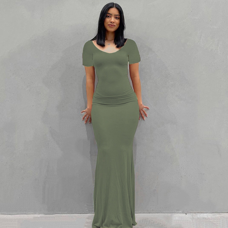 Women's Sleeveless V-Neck Bodycon Maxi Dress