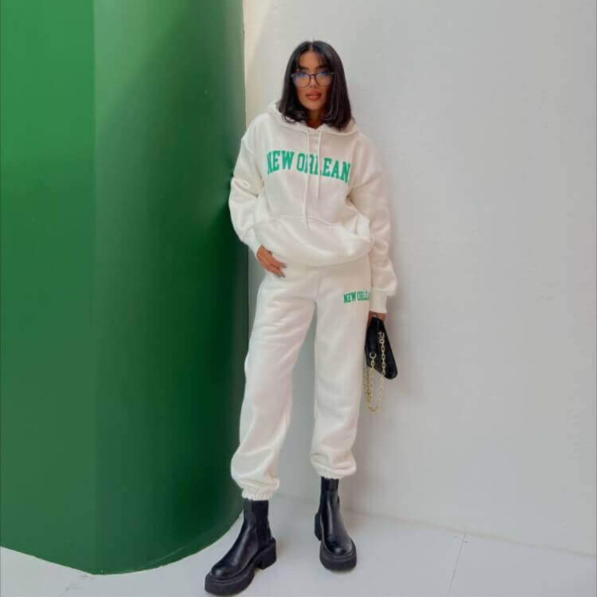 Women's Printed Sweatshirt and Pants Two-Piece Set