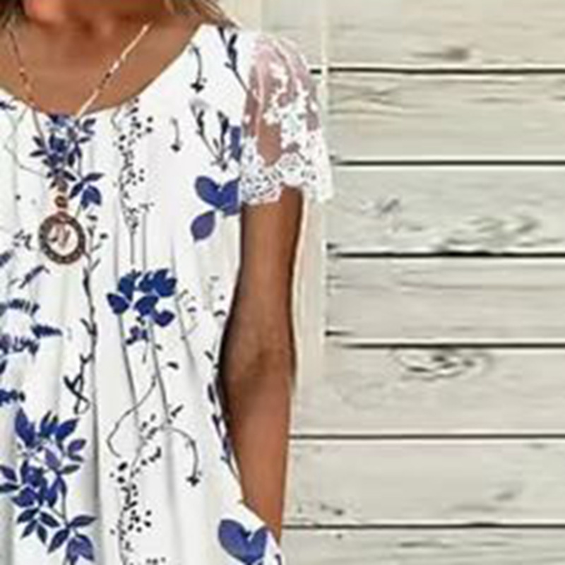 Women's Floral Print Sleeveless Midi A-Line Dress