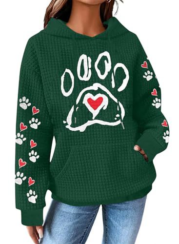Women's Dog Mom Heart Paw Print Sweatshirt
