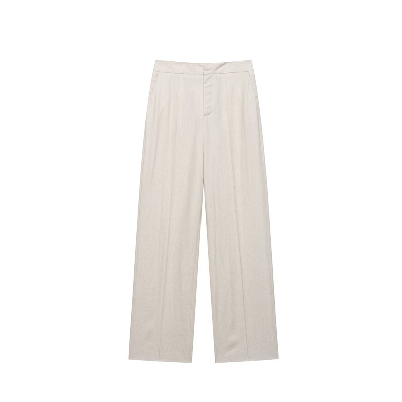 Women's Blended Short Sleeve Wide Leg Pants Set