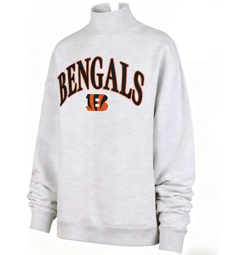 Unisex Embroidered High Neck Long Sleeve Sweatshirt