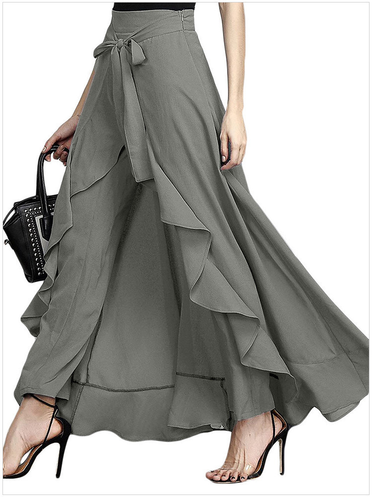 Women's High Waist Wide Leg Chiffon Pants