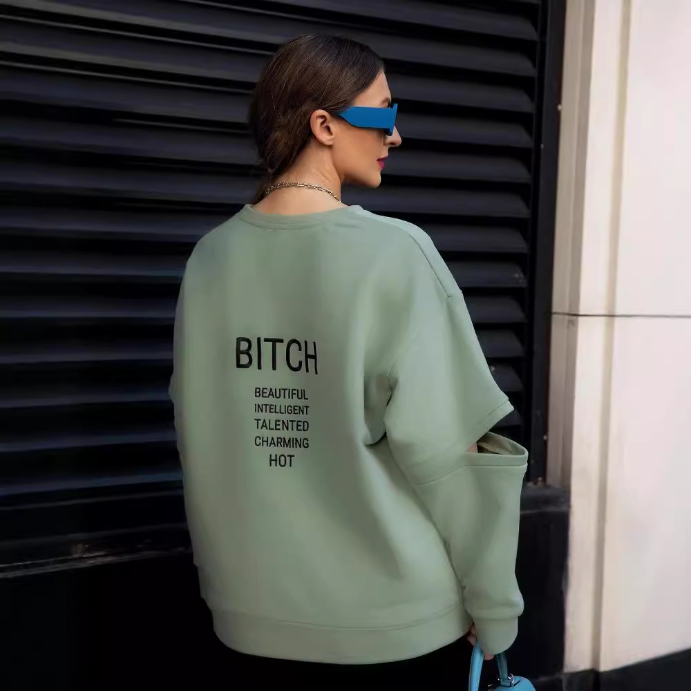 Women's Loose Crewneck Graphic Print Sweatshirt