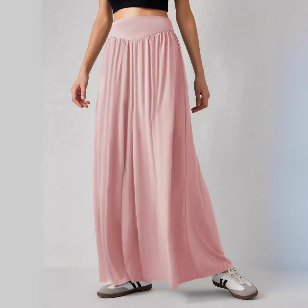 Women's High-Waist Wide-Leg Dance Pants Draped Casual Trousers