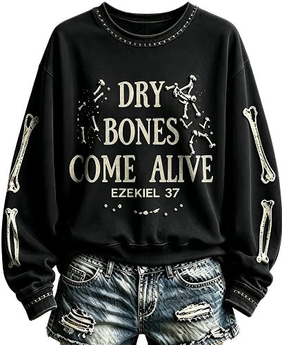 Bone Letter Print Crewneck Long Sleeve Pullover Sweatshirt