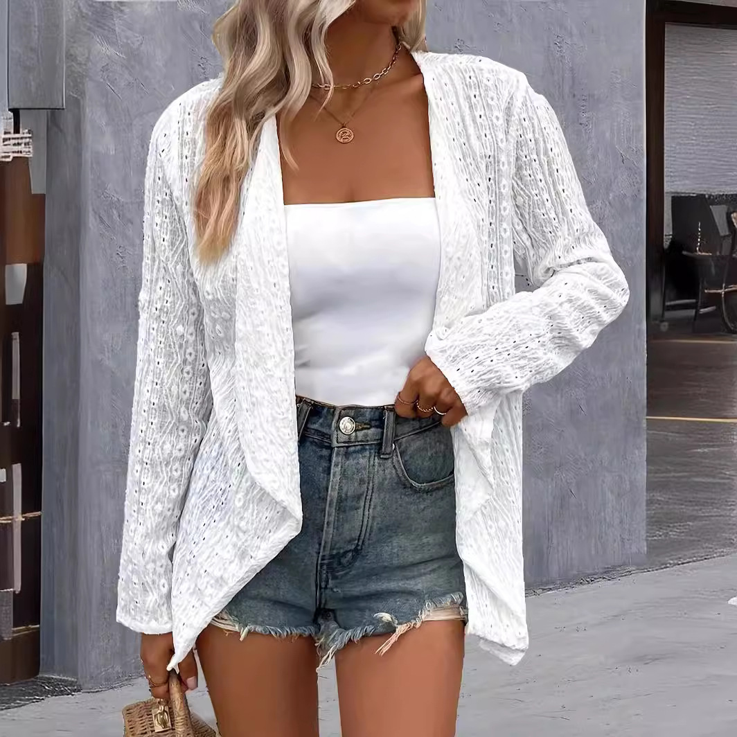 Women's Long Sleeve Solid Color Loose Knit Cardigan