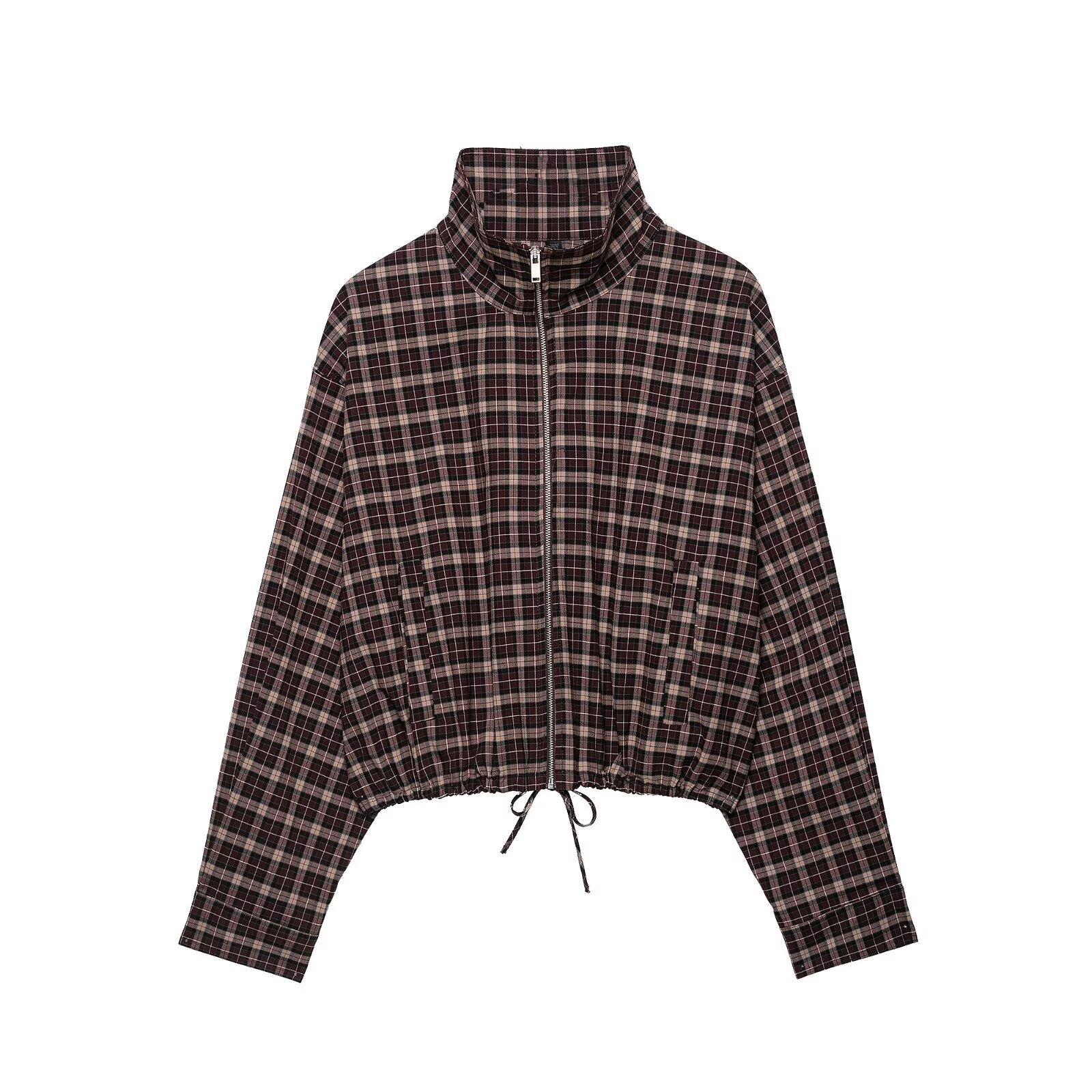 Women's Retro Plaid Jacket and Midi Skirt Set