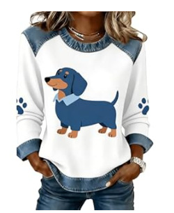 Women's Leopard Print Crewneck Sweatshirt Waffle Knit Long Sleeve