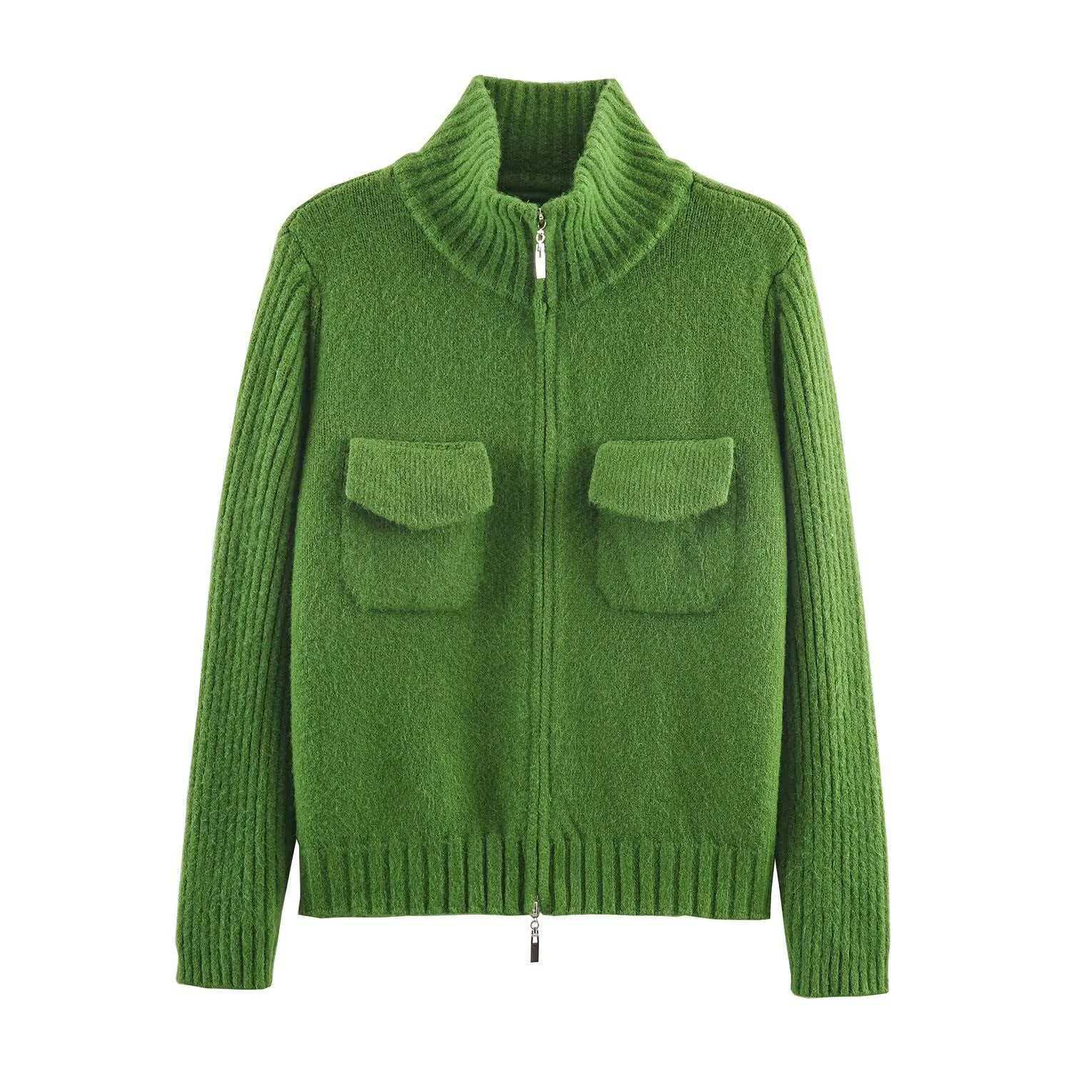 Women's Double-Zip Knit Cardigan Sweater