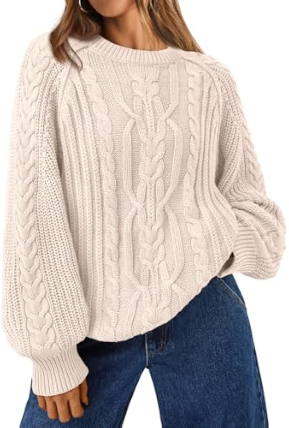Women's Solid Color Crewneck Long Sleeve Sweater