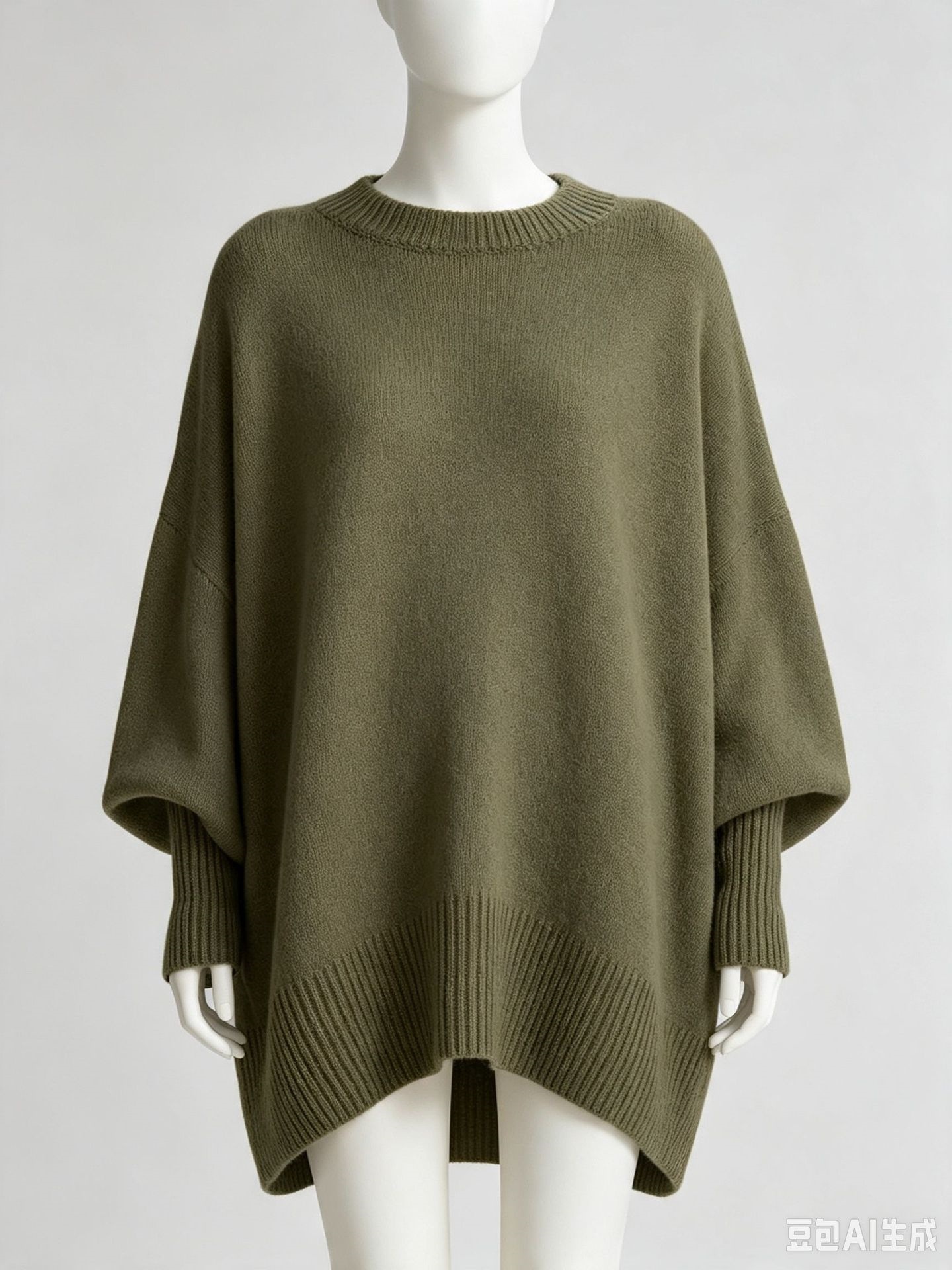 Women's Crewneck Pullover Knit Sweater Loose Relaxed Solid Color