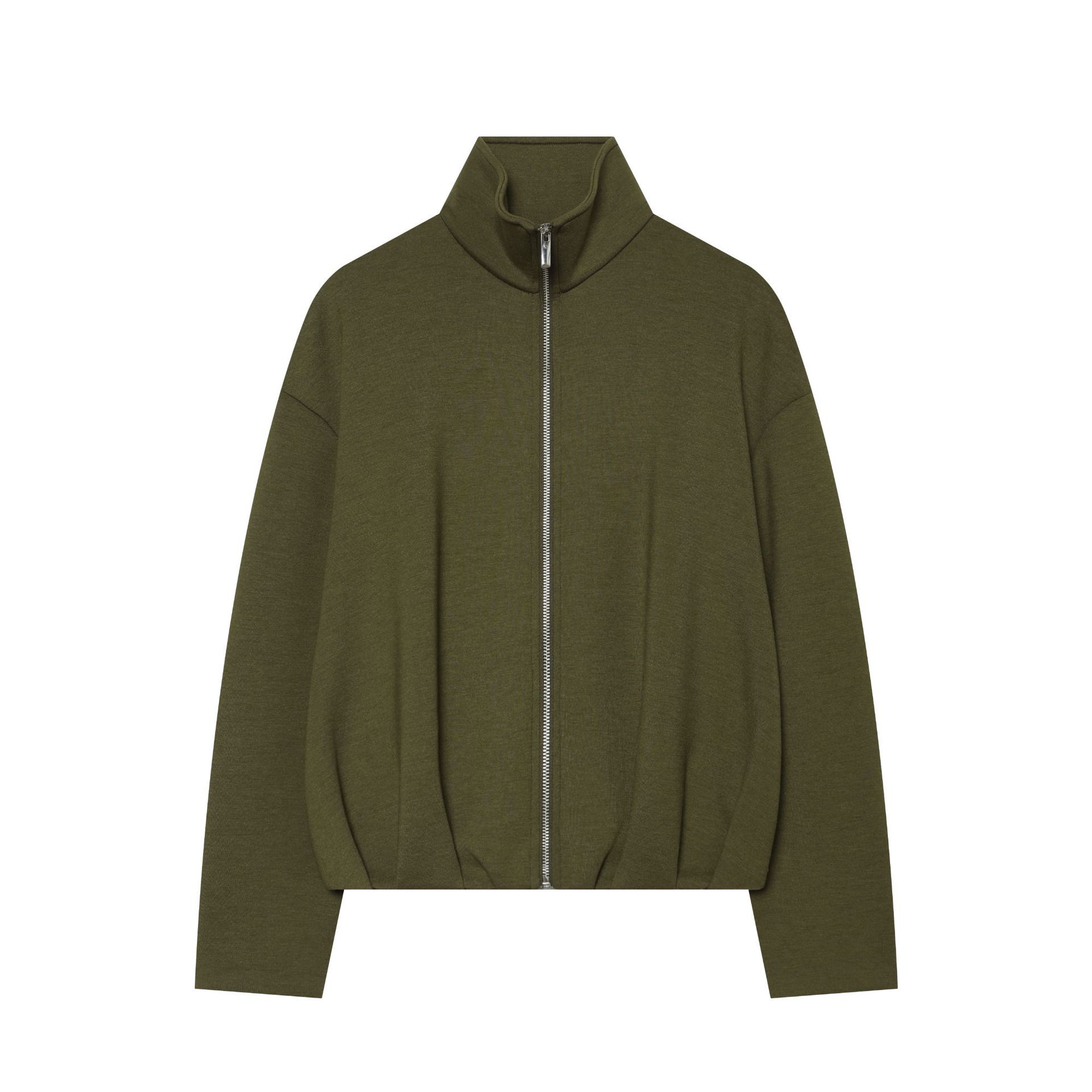 Women's Solid Color Stand Collar Bomber Jacket