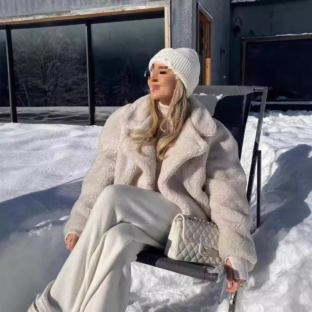 Women's Street Style Lapel Fuzzy Coat