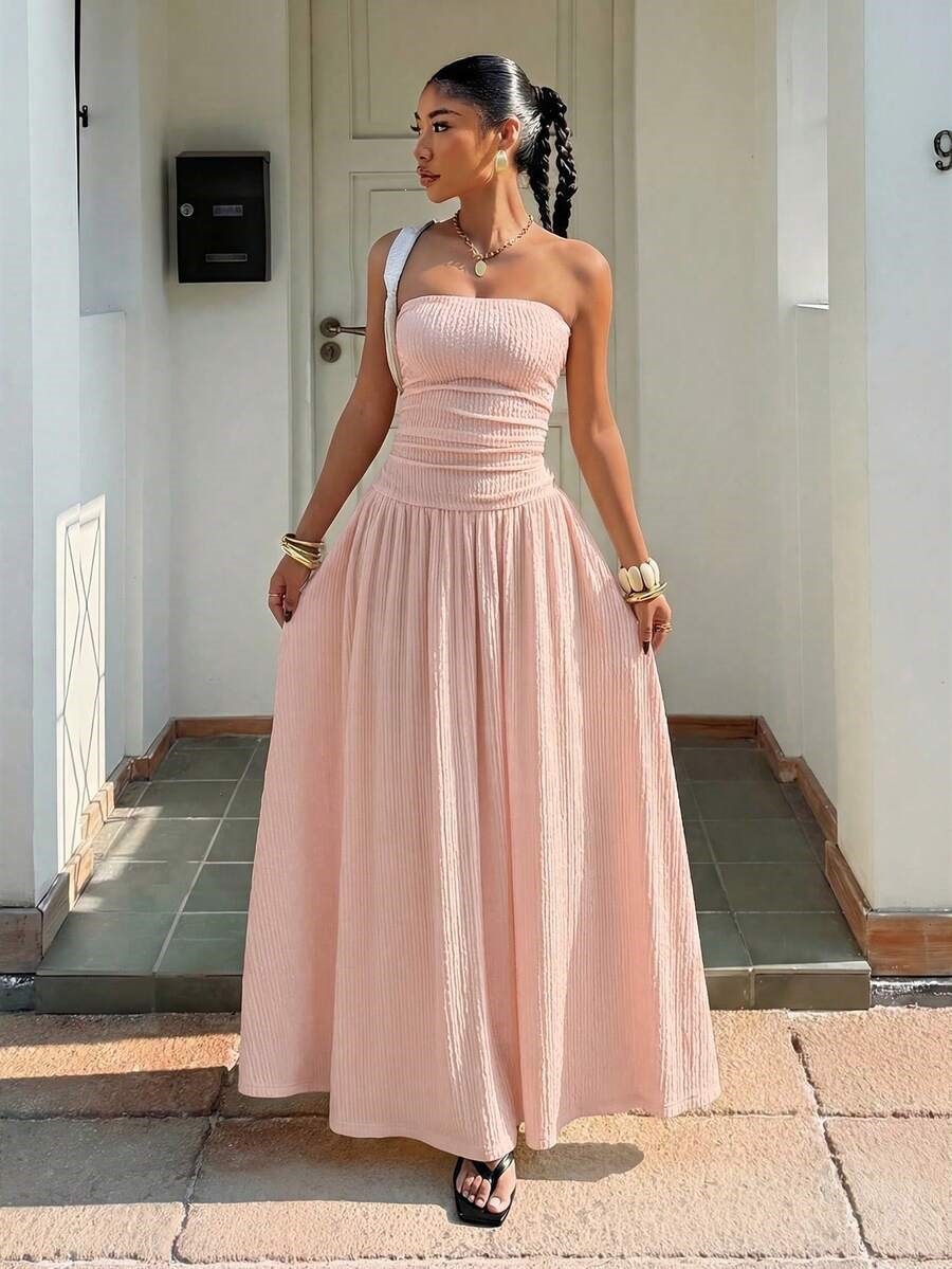 Sleeveless Strapless Bodycon Maxi Dress