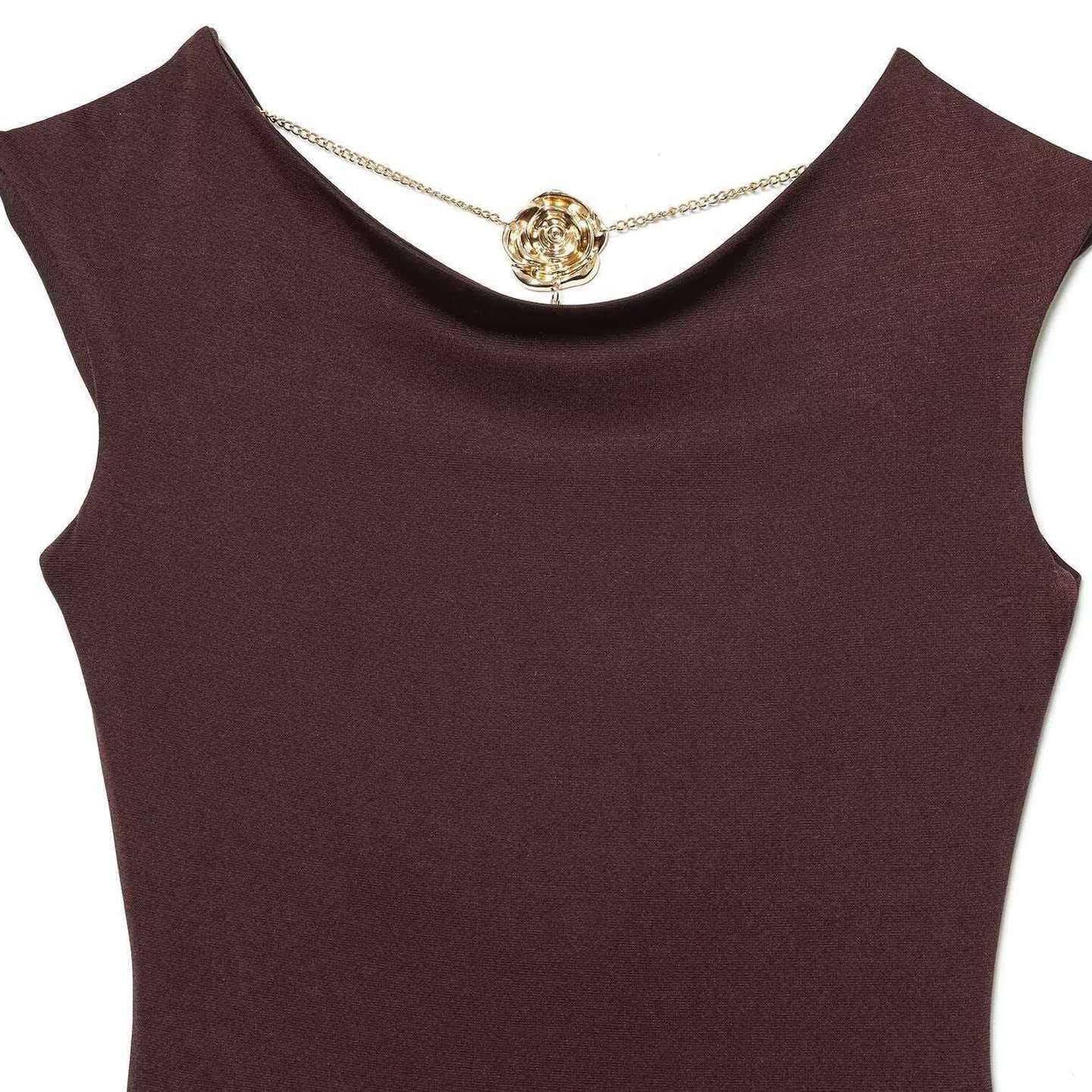 Women's Ruched Midi Dress Slim Fit Sleeveless