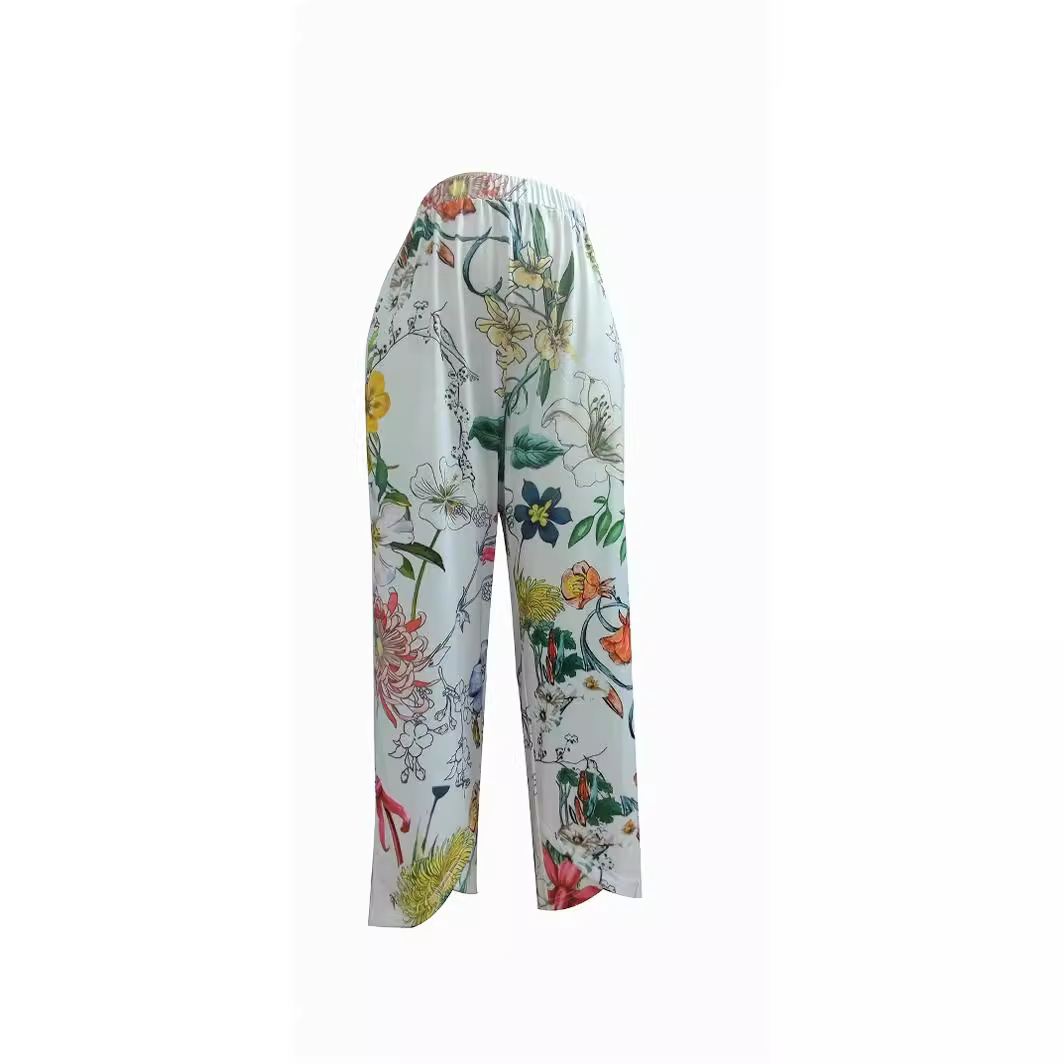 Women's Printed Loose Casual Capri Pants Beachwear