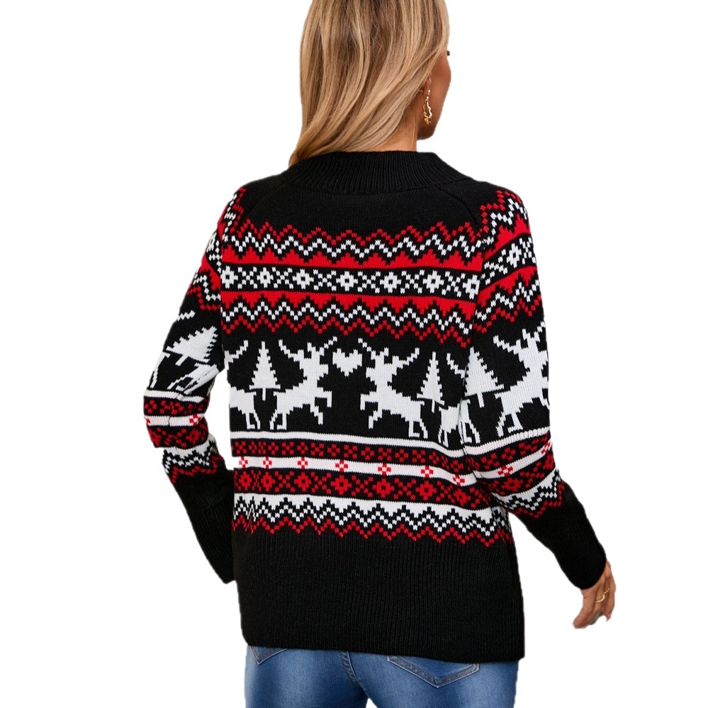 Women's Color-Block Crewneck Pullover Sweater