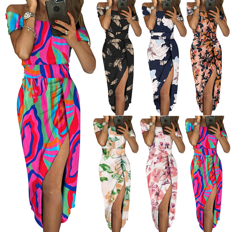 Women's One-Shoulder Bodycon Slit Evening Dress