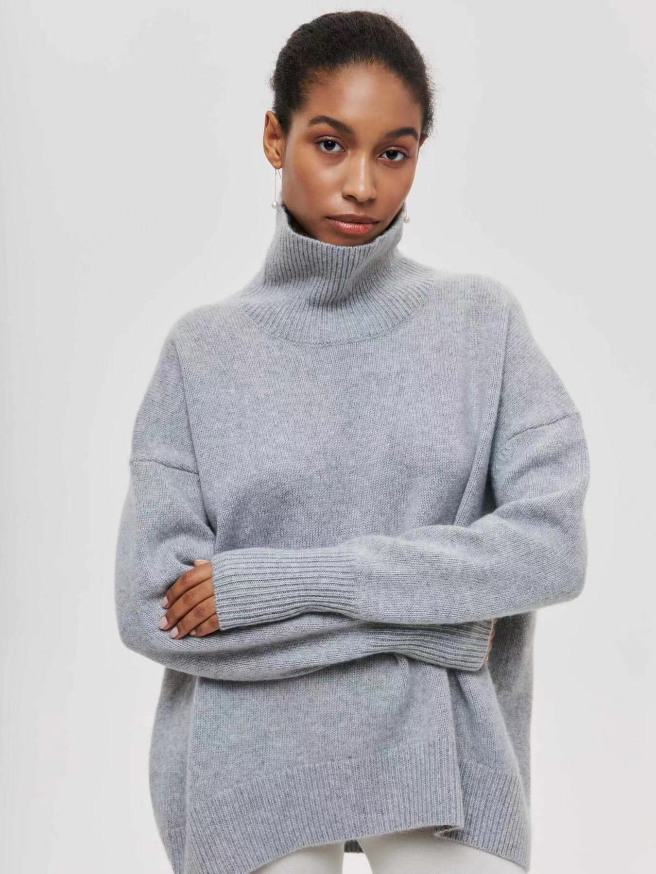 Women's Loose Half-Turtleneck Sweater