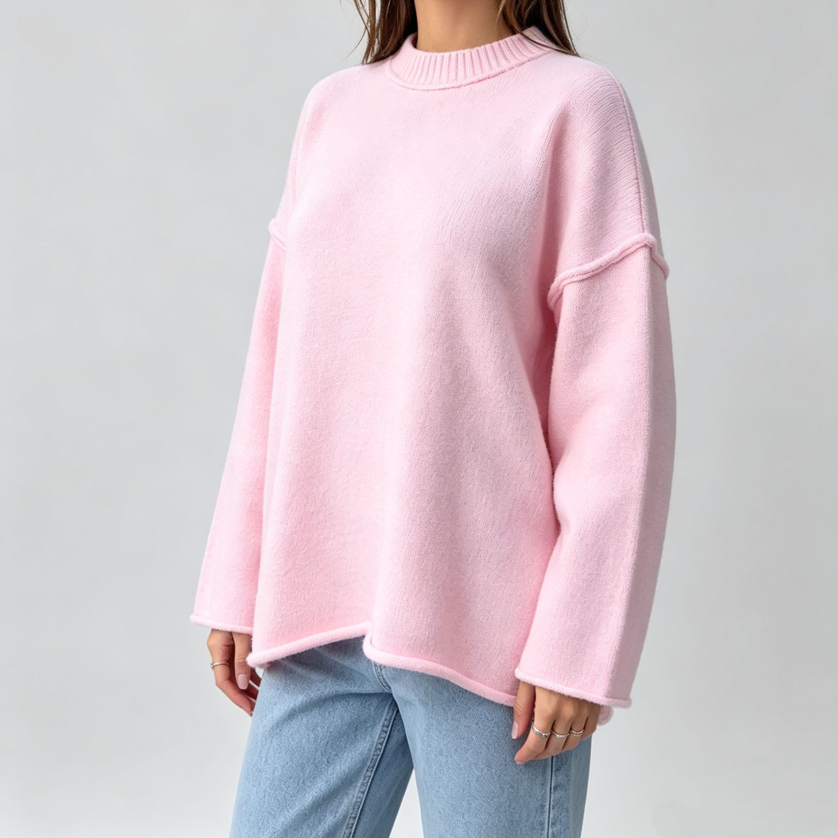 Women's Oversized Pullover Sweater Loose Casual Knit Top