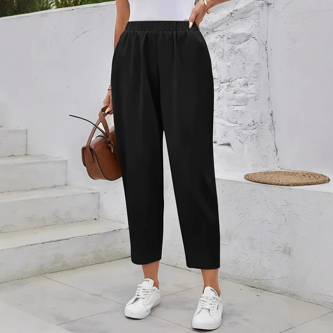 Women's Cotton-Linen Loose Casual Pocket Straight-Leg Pants