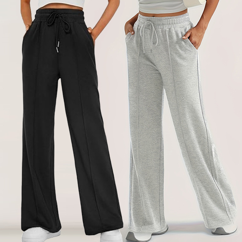 Women's High-Waist Wide-Leg Pants Casual Lounge Trousers