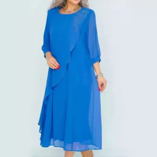 Women's Summer Printed Irregular Long Dress