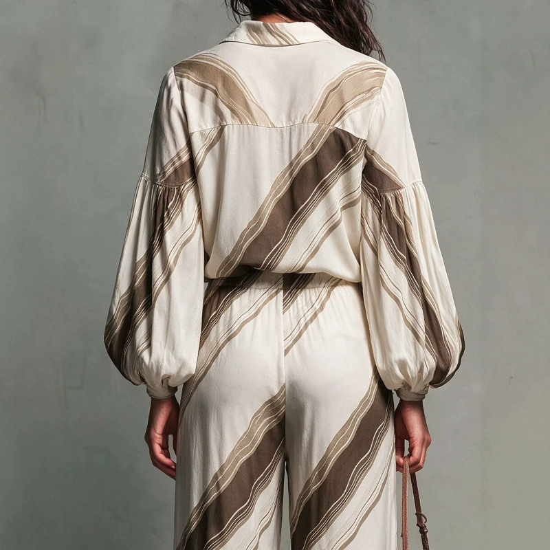 Women's Loose-Fit Shirt and Pants Two-Piece Set
