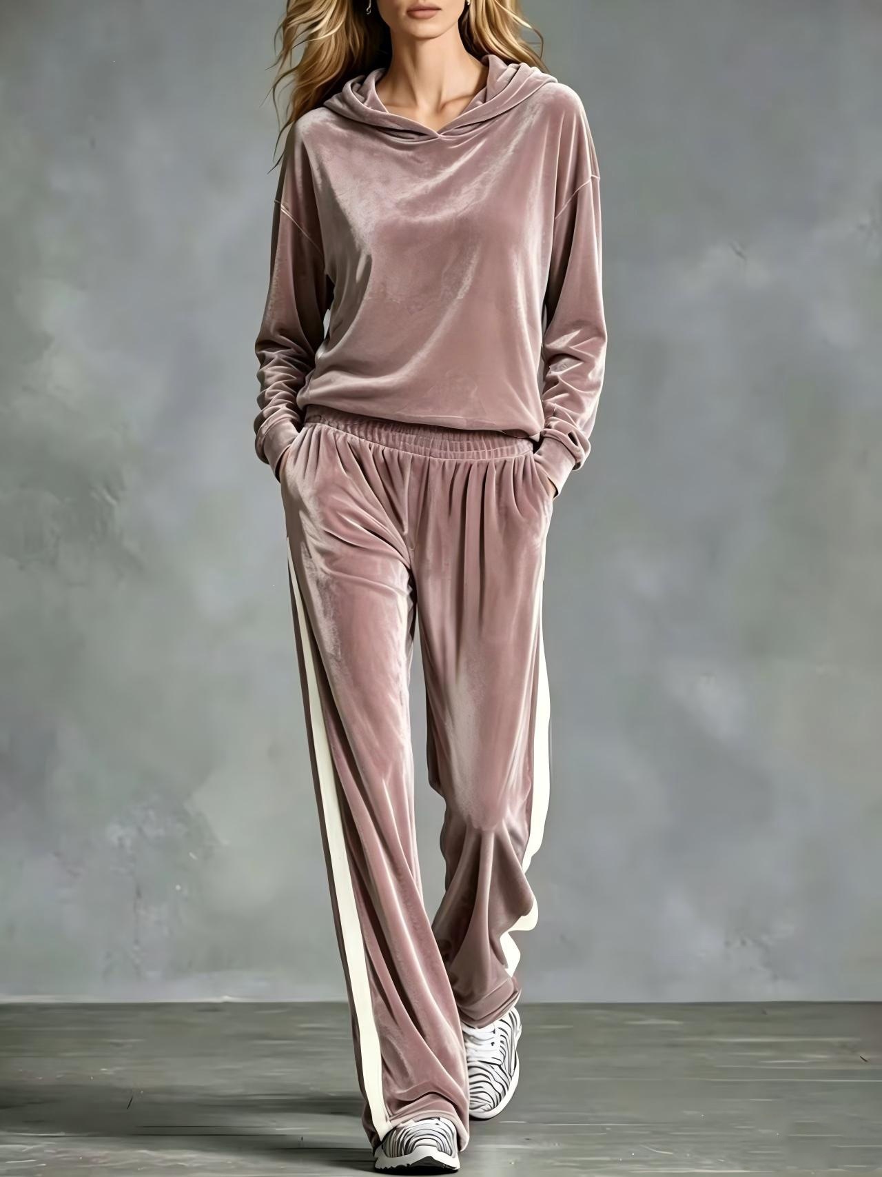 Women's Casual Loose Long Sleeve Top and Pants Two-Piece Set