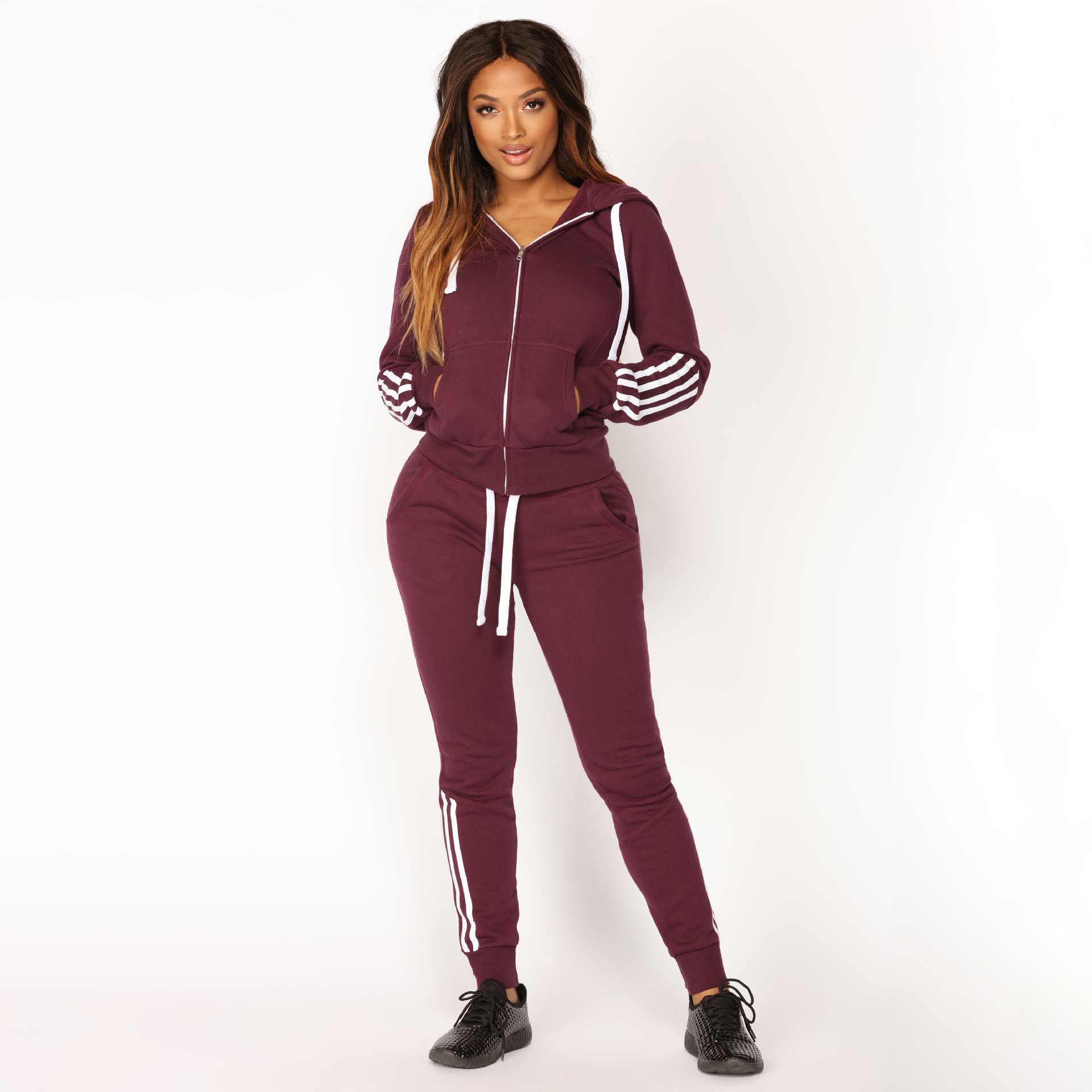 Women's Long Sleeve Sweatshirt and Pants Tracksuit Set