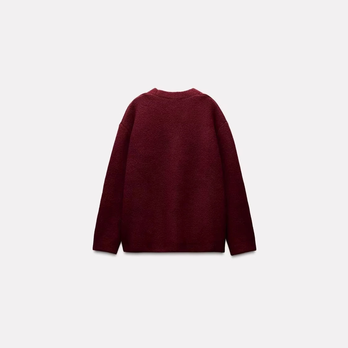 Women's Wine Red Knit Cardigan Sweater Coat