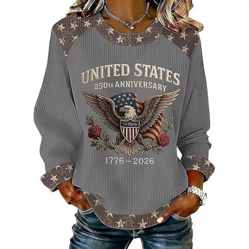 Women's Star Eagle Print Crewneck Sweatshirt