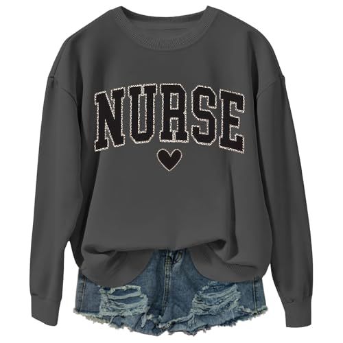 Nurse Heart Print Women's Crewneck Sweatshirt