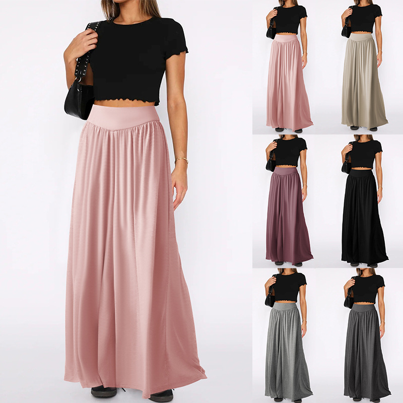 Women's High-Waist Wide-Leg Dance Pants Draped Casual Trousers