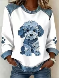 Women's Animal Lion Tiger Print Crewneck Sweatshirt