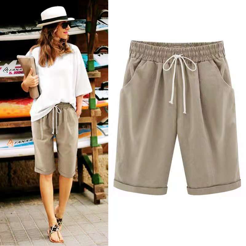Plus Size Women's Summer Capri Pants Lightweight Loose Harem Pants