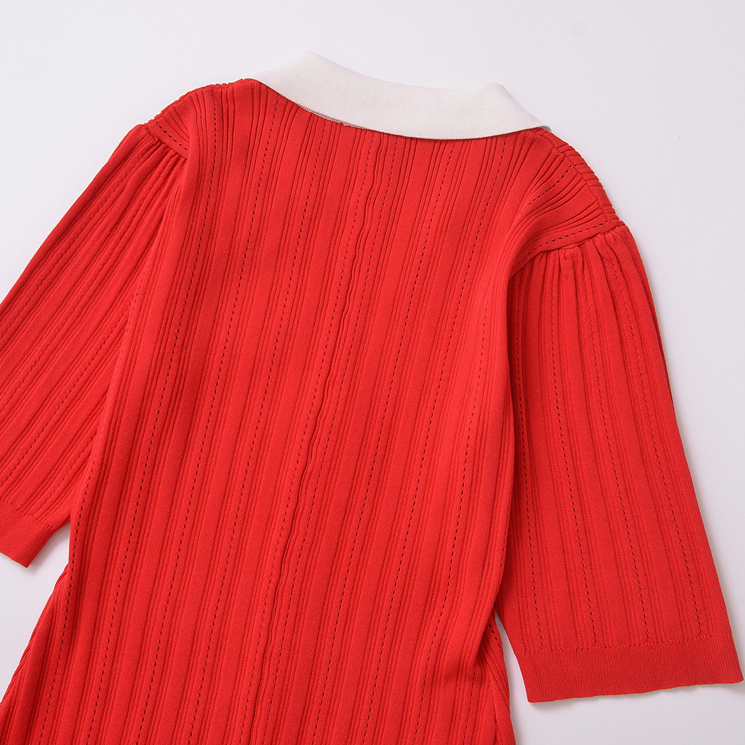 Women's Hollow-Out Knit Short-Sleeve Bodycon Dress