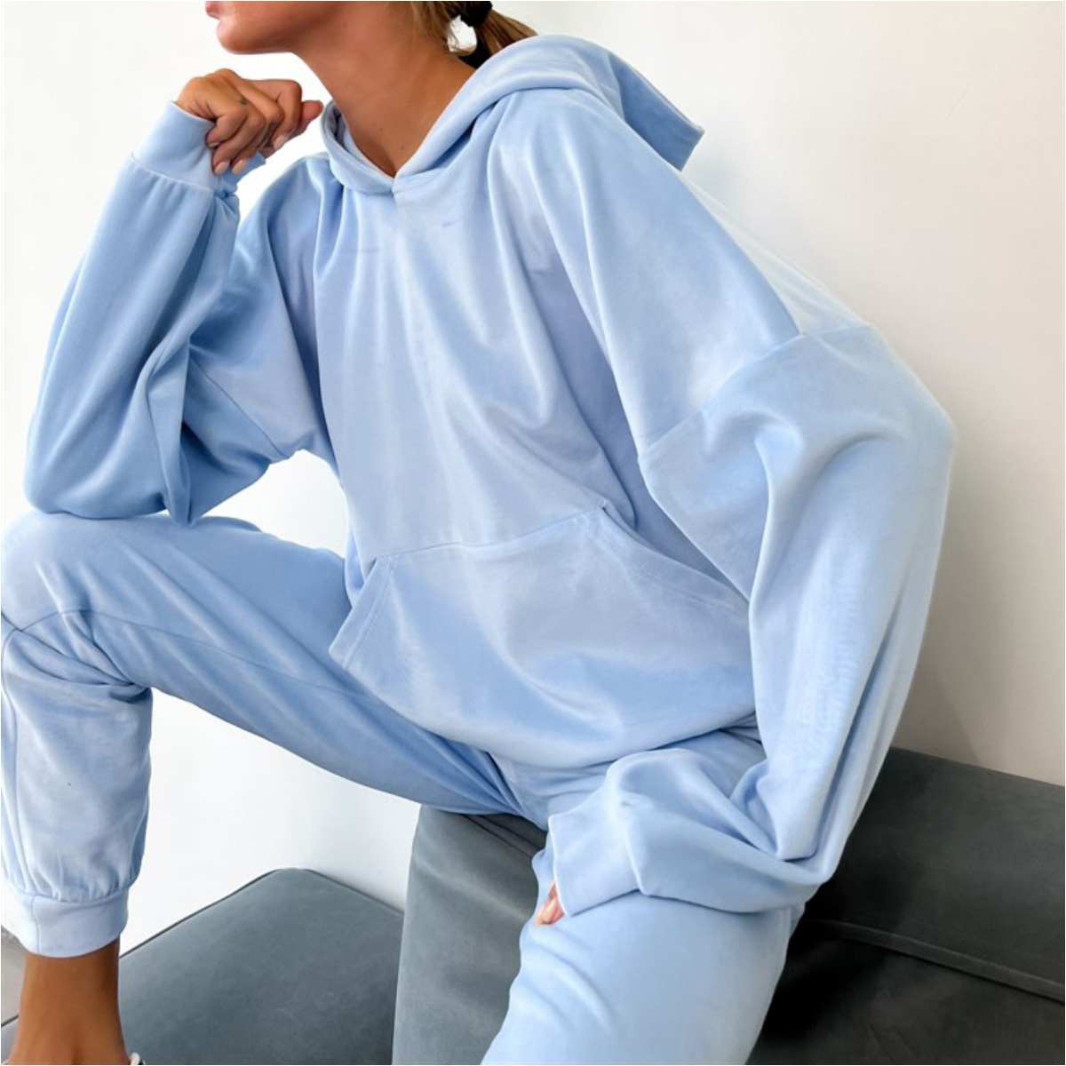 Women's Spring Casual Pullover Hoodie and Pants Set