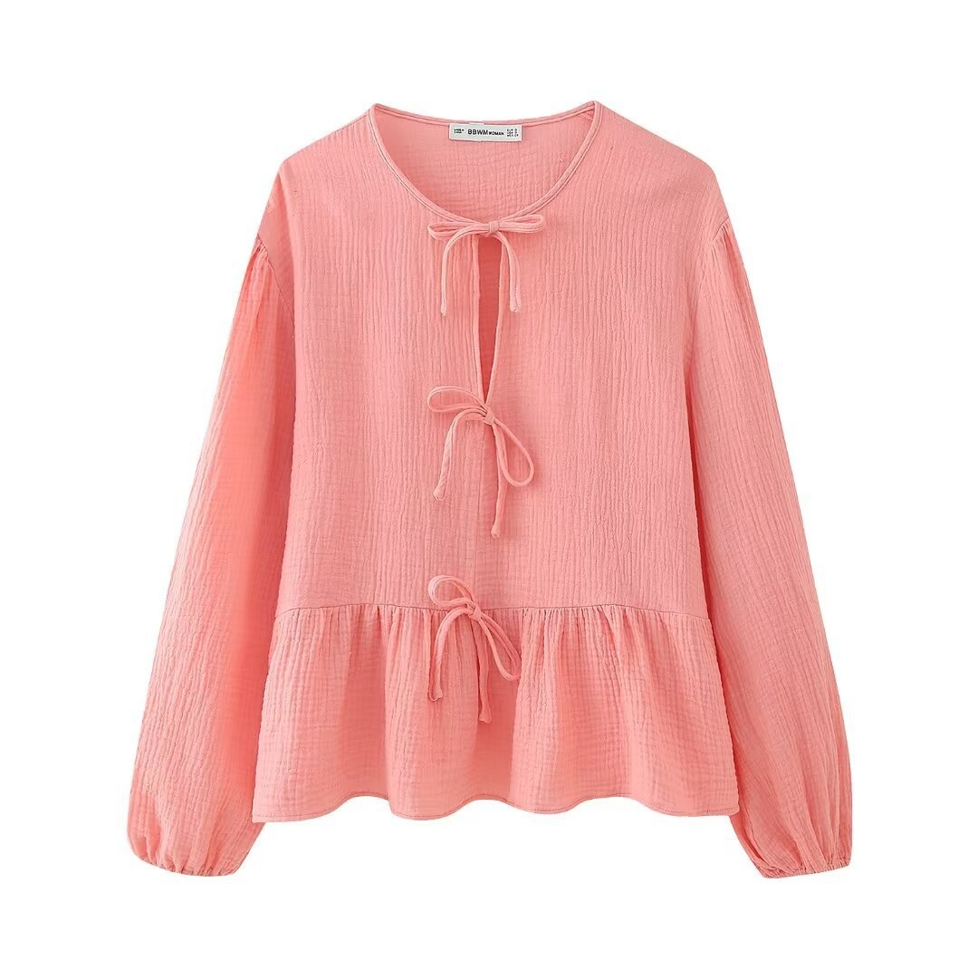 Women's Relaxed Chiffon Top and Straight-Leg Pants Set