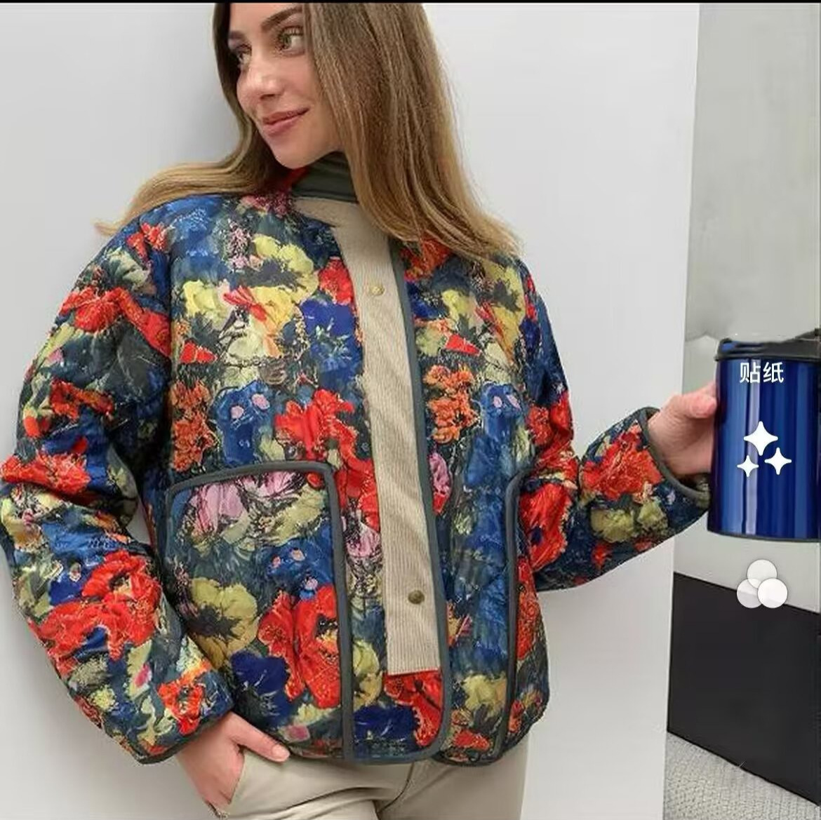 Women's Geometric Heart Quilted Cotton Coat