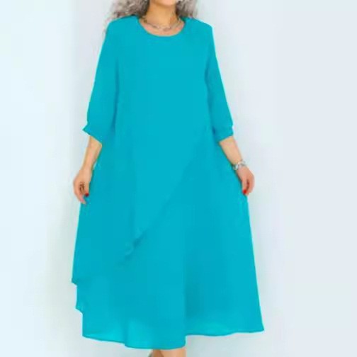 Women's Summer Printed Irregular Long Dress