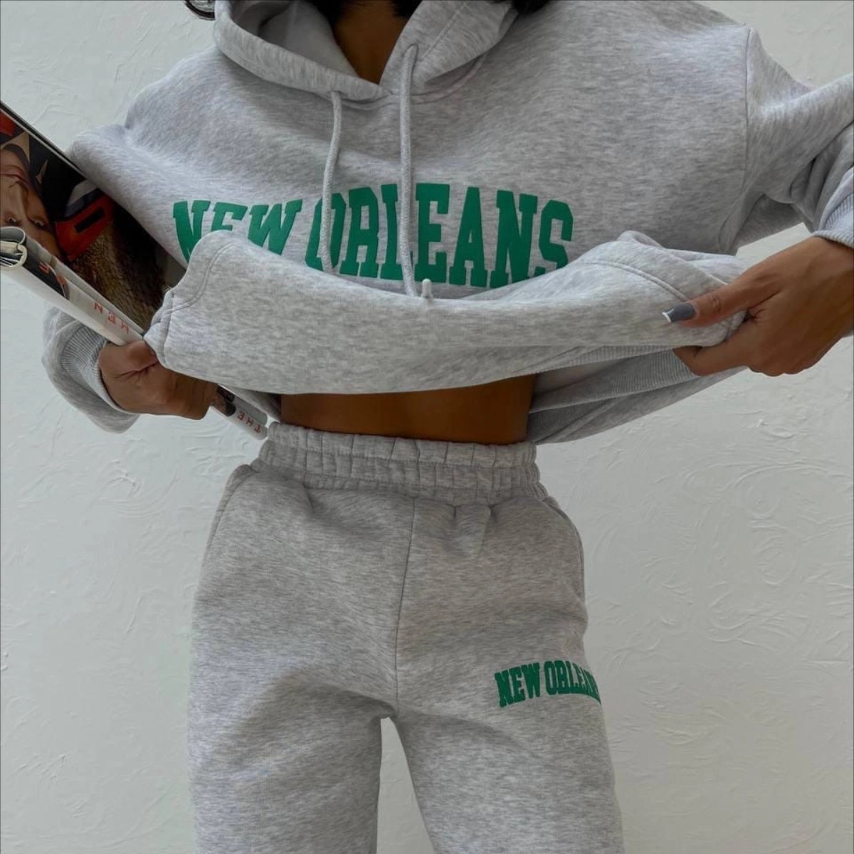 Women's Printed Sweatshirt and Pants Two-Piece Set