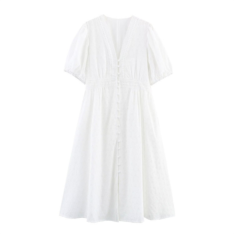 Women's Midi Lace Embroidered French Dress